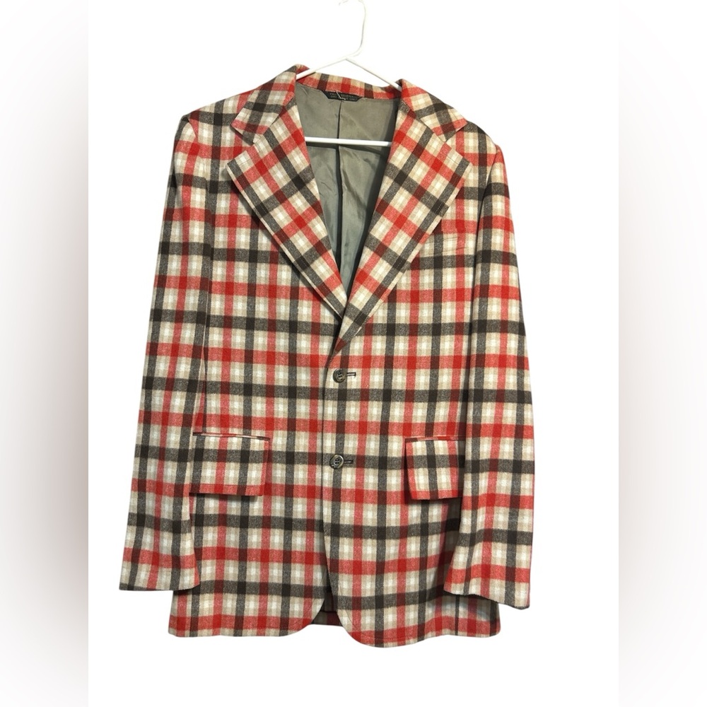 Vintage Cricketeer Mr. Man Washington D.C. Plaid Wool Blazer Med Preppy Old Mone